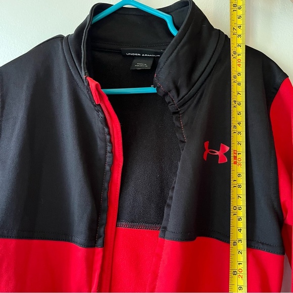 🌼 5/$25 Under Armour Kids Red Black Full Zip Sweater Size 4 FLAWED Play Daycare - Picture 6 of 11